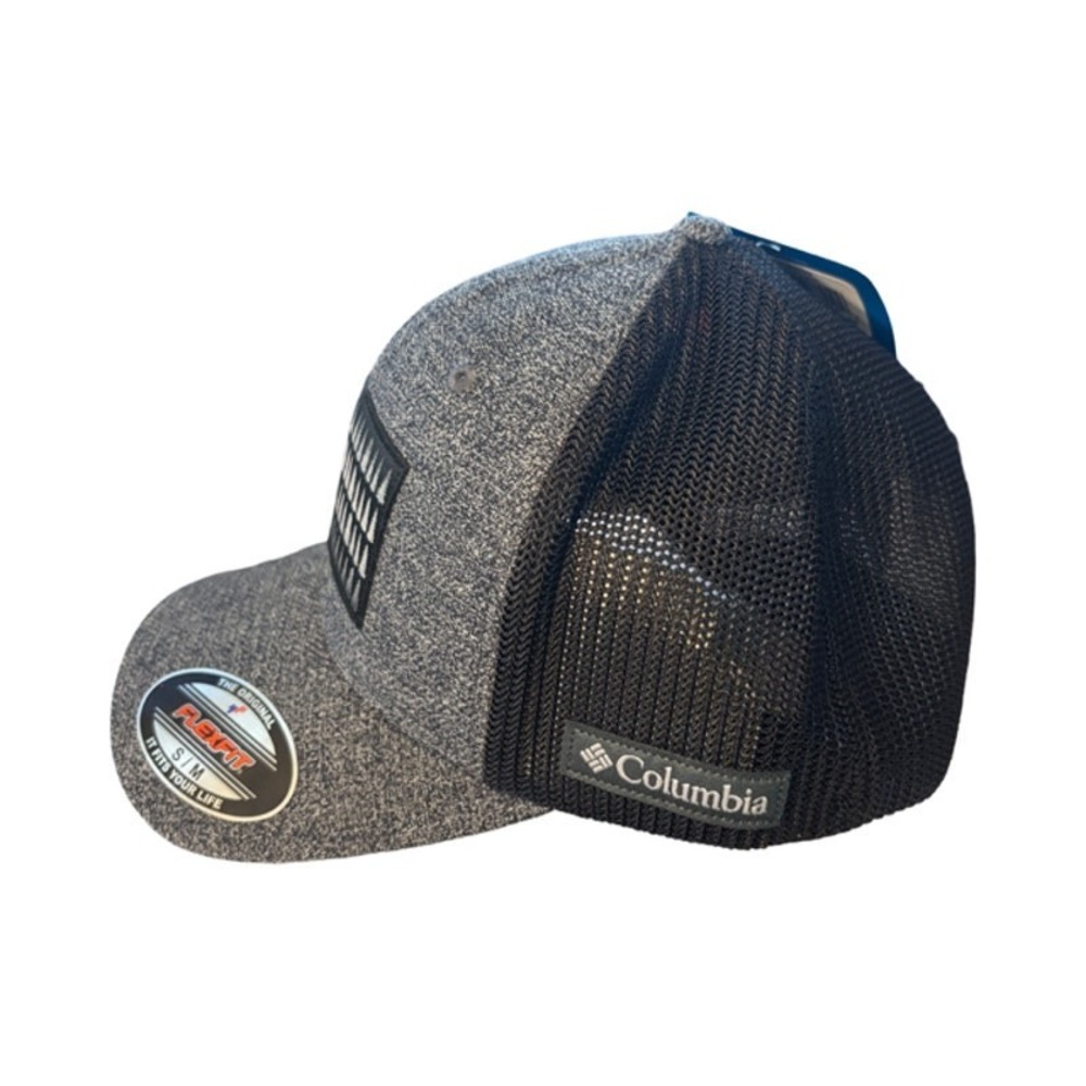 Columbia Mesh Tree Flag Flexfit Ball Cap, Gray/Black, S/M - Picture 2 of 6